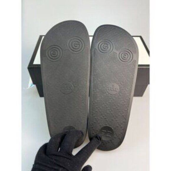 NIB Authentic Gucci Mens Online Leather Sandals In Black - Picture 5 of 12
